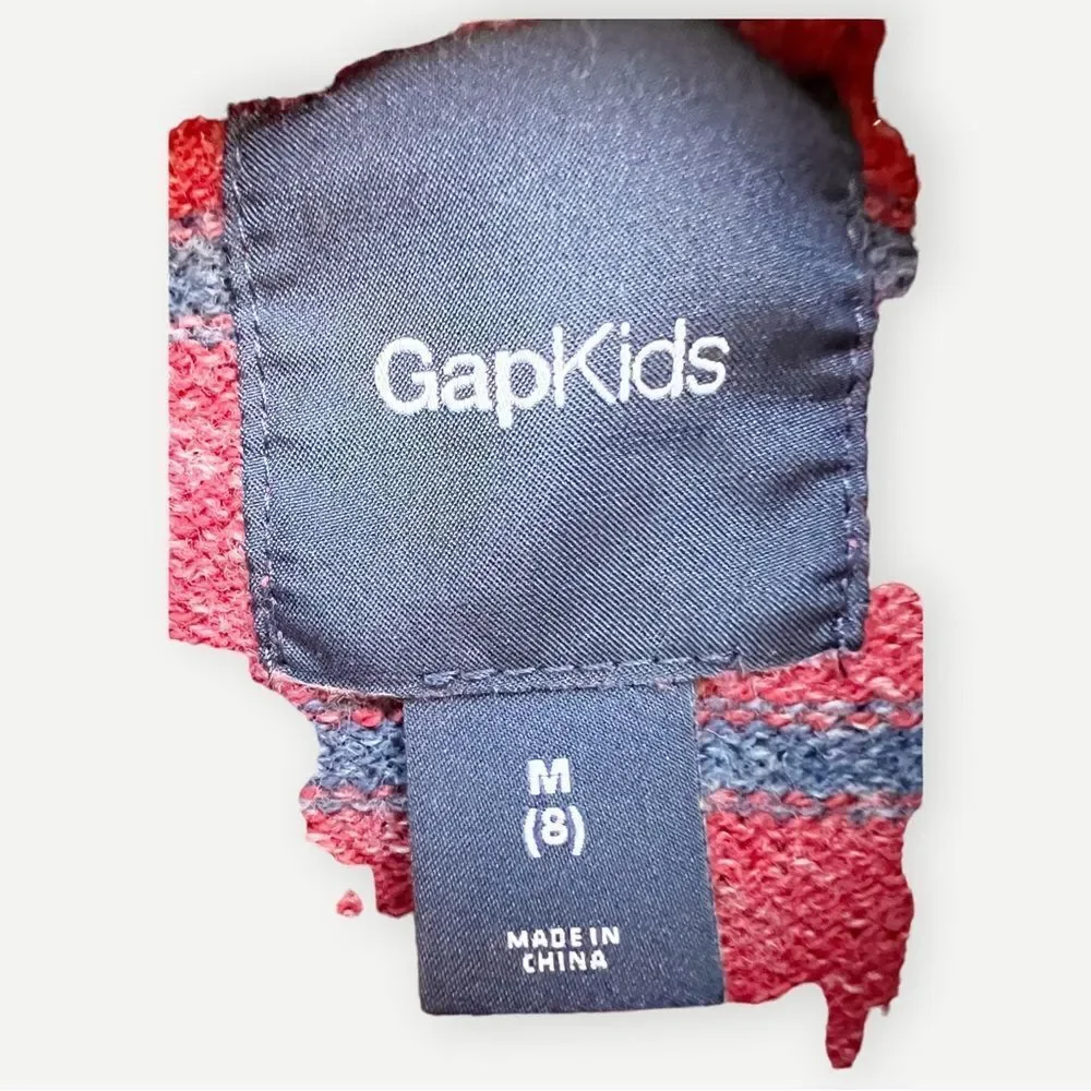 Gap Kids Boy’s Kid’s Red & Blue Striped Crewneck Pullover Sweater. Medium. 8. 9.